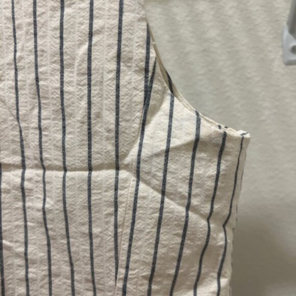 Zara Striped Vest - size S cream buttoned vest 100% cotton - Picture 8 of 8